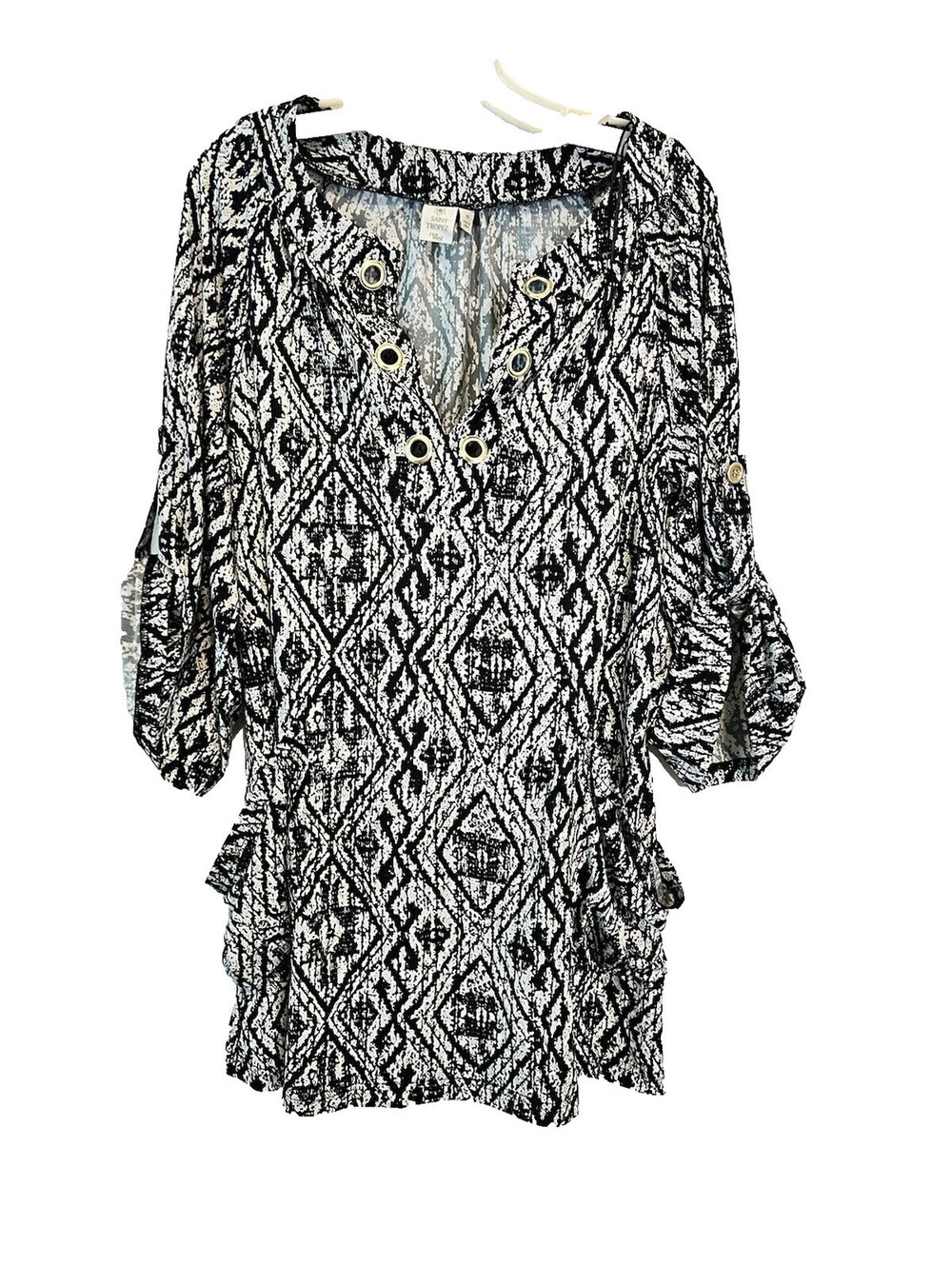 SAINT TROPEZ WEST TUNIC TOP / Mini DRESS POCKETS Sz M